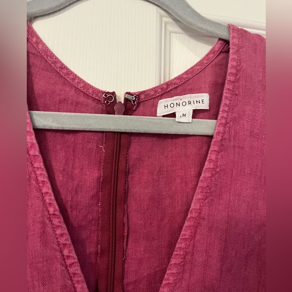 HONORINE Mini Dress Gaia Raspberry Linen - Picture 2 of 4